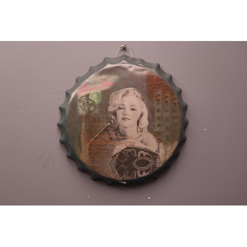 408 - Aluminium Marylin Monroe Bottle Top Wall Hanging (15