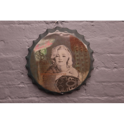 408 - Aluminium Marylin Monroe Bottle Top Wall Hanging (15