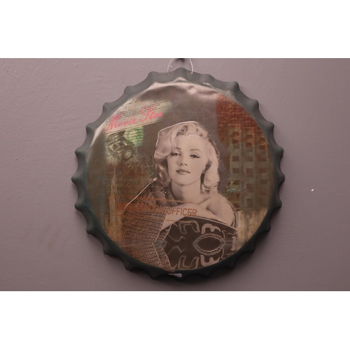 408 - Aluminium Marylin Monroe Bottle Top Wall Hanging (15