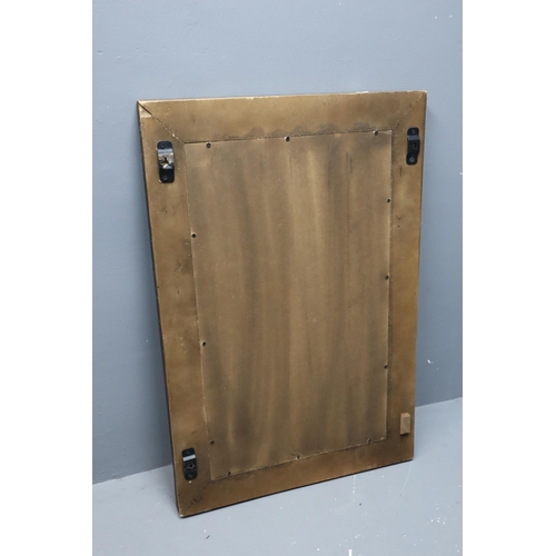 586 - Rustic Wood Framed Wall Mirror with Riveted Metal Trim (2ft x 3ft)