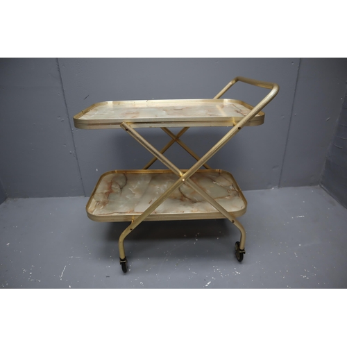 561 - Mid Century Onyx Style two Tier Serving Trolley