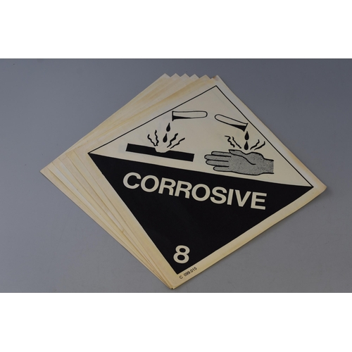 422 - Six Military Corrosive Signs Stickers