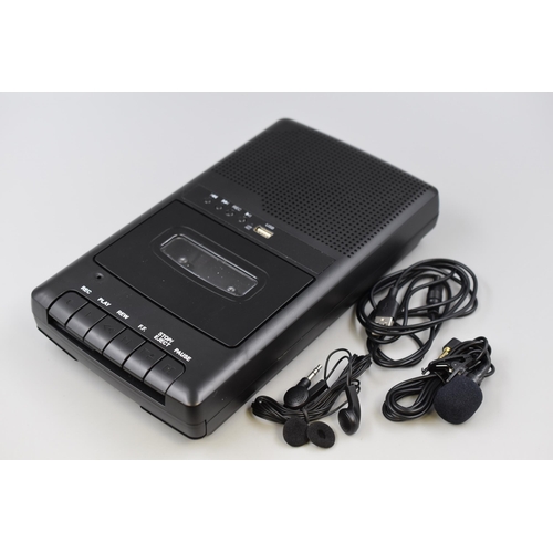 493 - New Boxed Portable Cassette Recorder with USB Player