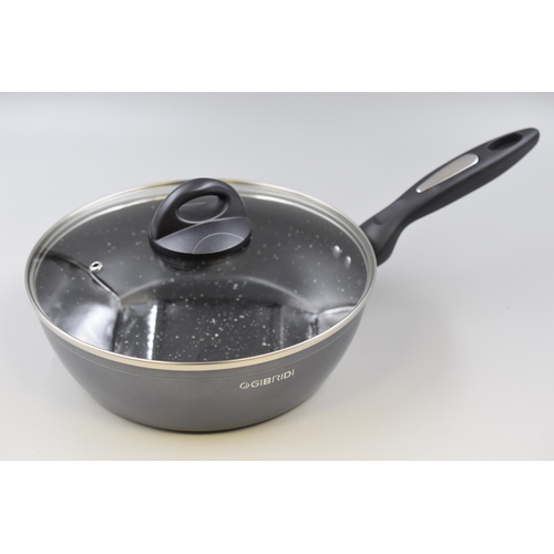 499 - Brand New Boxed Frying Pan with Tempered Glass Lid and Marble Coating