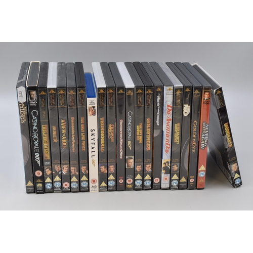 516 - Large Selection of James Bond DVDs. Inlcudes Classic and Modern James Bond. The Man With The Golden ... 