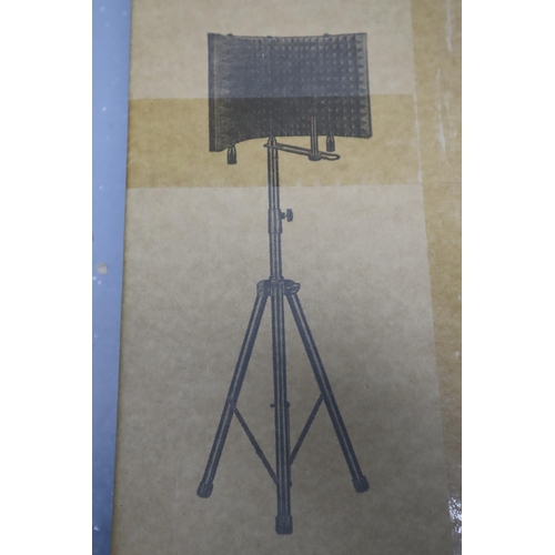 758 - New in Box Professional Microphone Isolation Shield, Sound Absorbing Sponge on a Stand