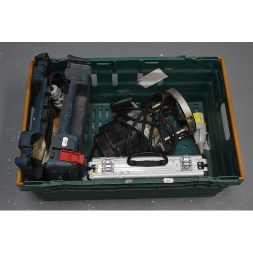 778 - Trend Router with Attachments in Case Together with a Bosch Jigsaw in Case. Untested