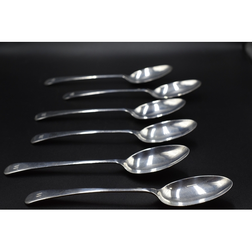Set of Six Hallmarked Sheffield Silver Dessert Spoons with Monogram ‘W’, by Cooper Brothers and Son’s Sheffield (51 grams)