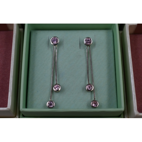 72 - Three Pairs of New Oasis Silver 925 Earrings complete with Presentation boxes