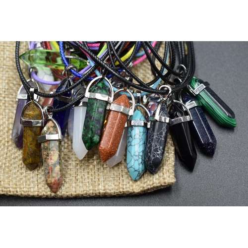 95 - Twenty Chakra Healing Crystal Necklaces (Ten Black and Ten Multicoloured).