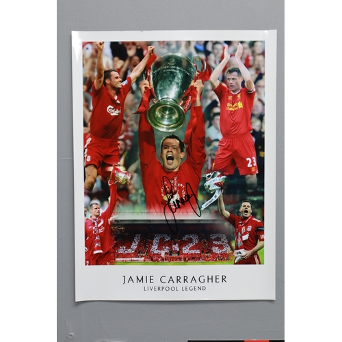 459 - Selection of Signed Football Player posters Including James Milner, John Arne Riise and James Carrag... 