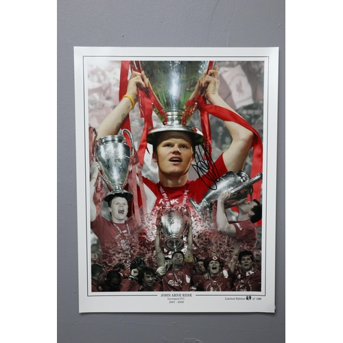 459 - Selection of Signed Football Player posters Including James Milner, John Arne Riise and James Carrag... 