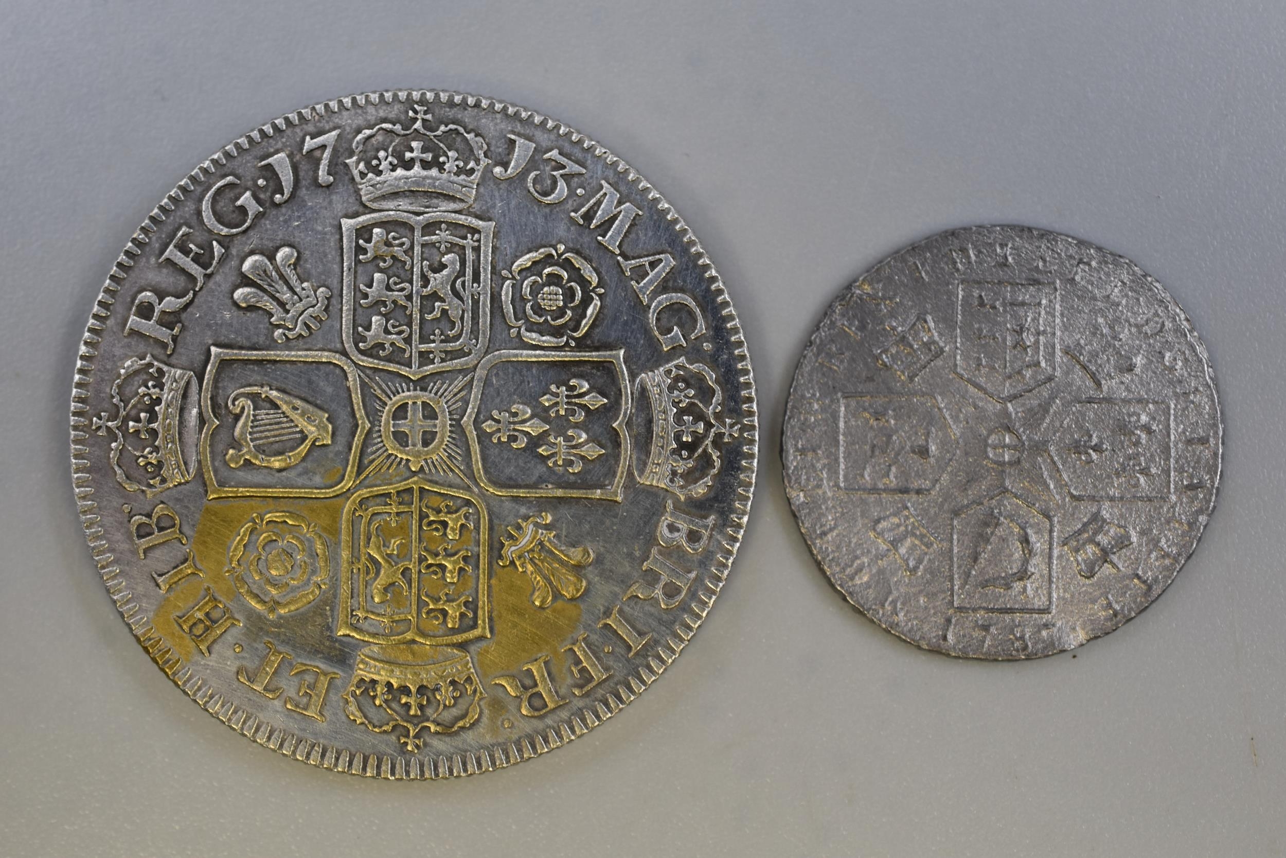 Queen Anne 1713 Crown and a George V 1787 Silling (Re-Strikes)