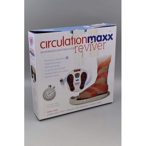 541 - As New Boxed Circulation Maxx Neuromuscular Stimulator Reviver Powers on when tested