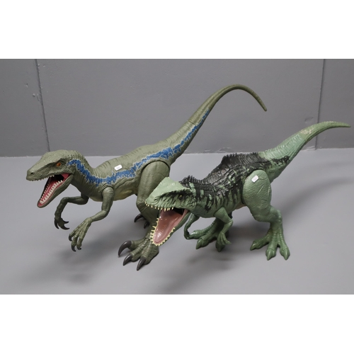 Pair of Large Mattel Jurassic World Velociraptor and Concavenator Approx 39"x 14"