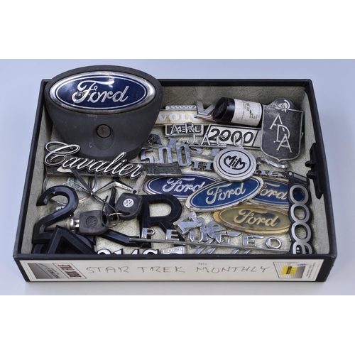 476 - Selection of Vintage Car Badges including Ford, British Leyland, Volvo and More