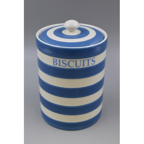 334 - A Cornish Ware Ceramic Biscuit Barrel, Approx 9