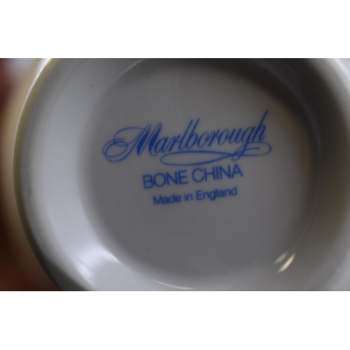 336 - Twenty pieces of Marlborough Bone China to include 6 trios, cake plate and milk jug