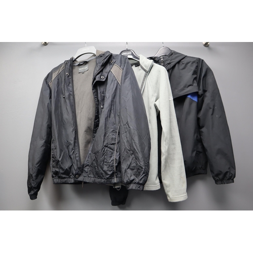 565 - Two mens waterproof jackets size small one by Box Fresh in Black / blue and one Rockport in Black pl... 