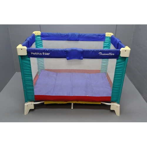 341 - Petite star travel cot in carry bag