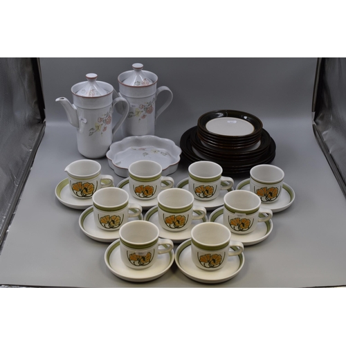 570 - Thirty-Two Pieces of Denby To Include Denby Melody Coffee Pots and Flan Dish, Denby Parisienne Dinne... 