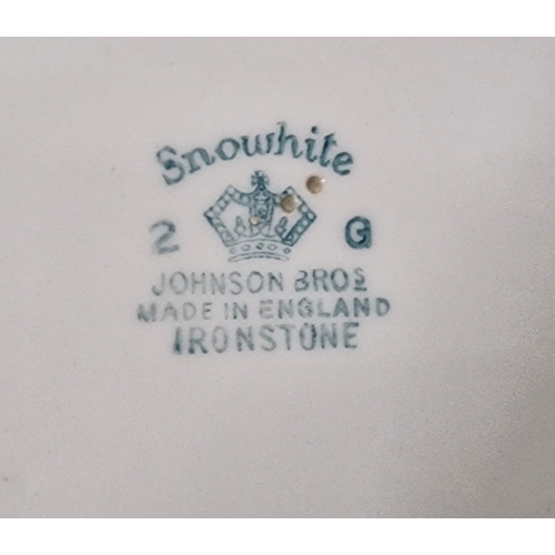 345 - Approx 77 Pieces of Johnson Brothers Snowbrite Dinnerware includes 2 Tureens with Lids, 8 Duos, Larg... 