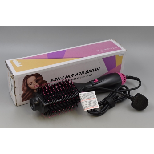 502 - As New Working Boxed 3 in 1 Hot Air Brush