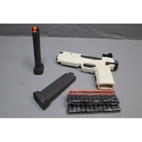 577 - A Tovol Zerky Lizzy Soft Foam Blaster, With Spare Foam Bullets. As New