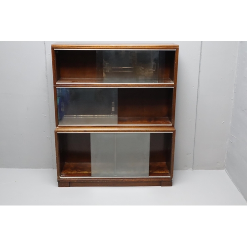 578 - Minty Vintage 3 tier Book Case with Sliding Glass Doors. 42 inches tall x 35