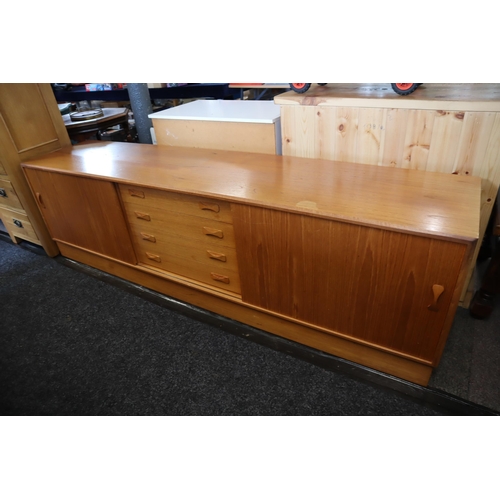 579 - Fine Quality Mid Century Danish Clausen and Son Four Drawer Two Cupboard Teak Sideboard Topped Off w... 