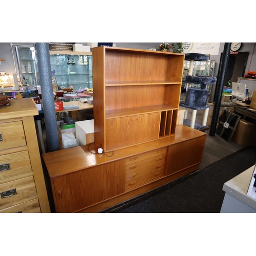 579 - Fine Quality Mid Century Danish Clausen and Son Four Drawer Two Cupboard Teak Sideboard Topped Off w... 