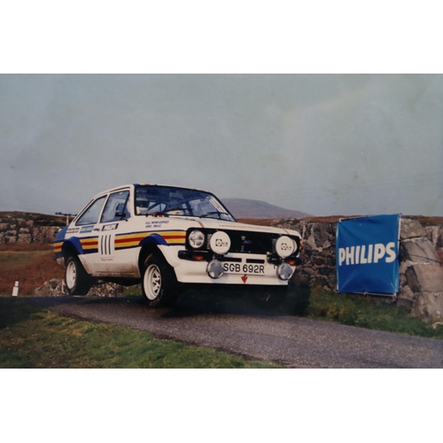 351 - Three Vintage Framed and Glazed World Rally Related Pictures to include a Roger Owen Print Depicting... 