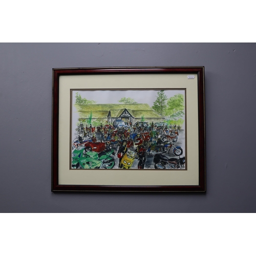 352 - Signed Local Interest Framed and Glazed Maurice Walsh Oil Painting Depicting a Regular Sunday Aftern... 