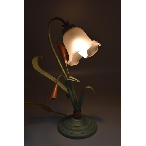 360 - Retro Floral Lamp with Frosted Shade (19