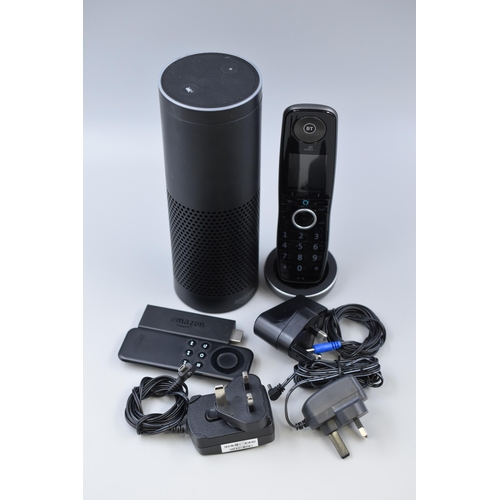 518 - Amazon Alexa, BT Digital Alexa Hub Telephone and a Amazon Firestick with Remote Control