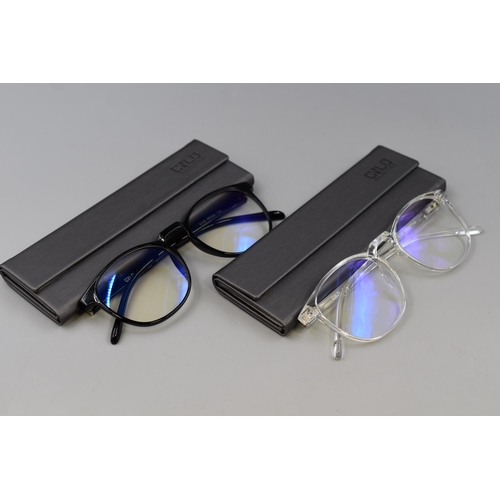 383 - Two Pairs of Boxed Blue Light Filter Computer Glasses. As New