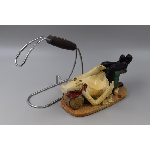 688 - Selection Including Leather Handle Single Wine Holder and Vintage Drunk Chef Wine Holder