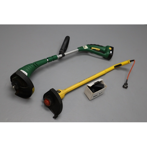 618 - Two Strimmers to include a Working Cordless 18v complete with Charger and a Black and Decker Electri... 