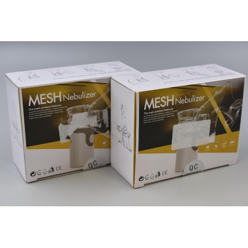 396 - Two Boxed MESH Nebulizers, Untested. As New