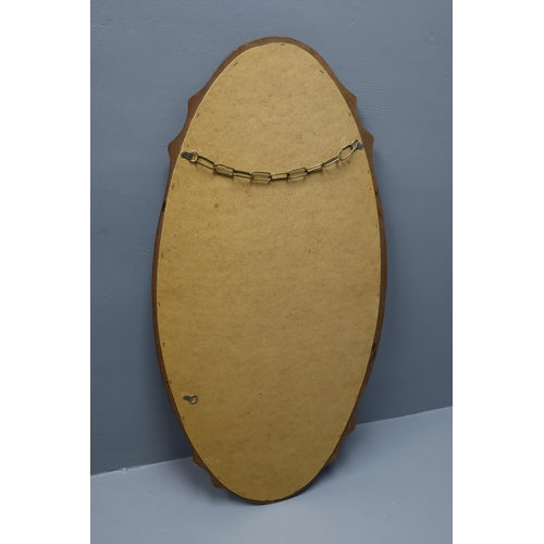 401 - Large hanging wall mirror with bevelled wooden frame 38