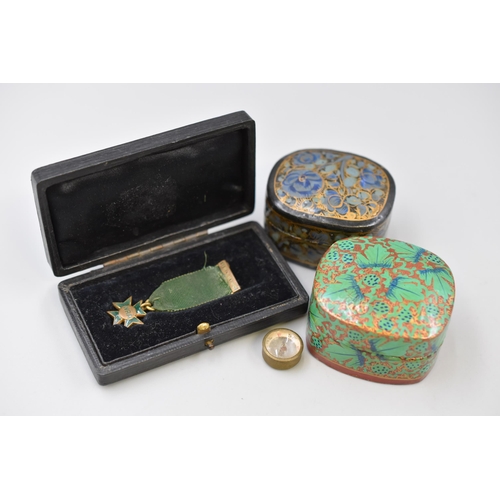 236 - A Selection of Militaria To Include Miniature Special Service Medal In Presentation Box, Miniature C... 