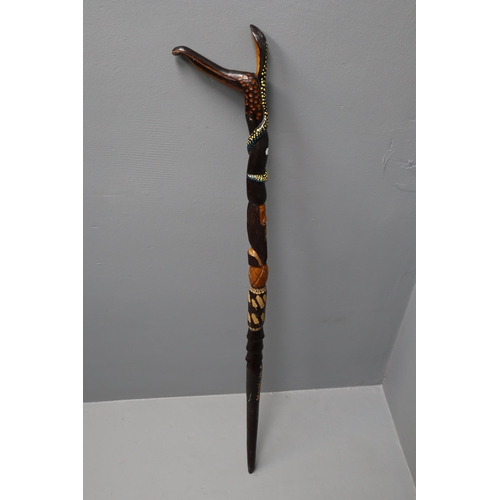 404 - Vintage Hand Carved Jamaican Rastafarian Walking Stick