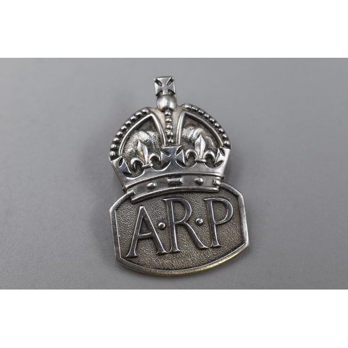 241 - Hallmarked London Silver ARP Badge