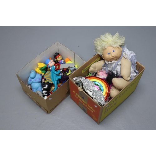 414 - Two Boxes of Childrens Toys inclduing Cabbage Patch Style Doll