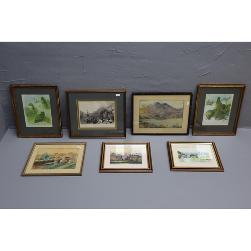 706 - A Selection of Seven Framed and Glazed Prints and Watercolours To Include Two Brian Barlow Signed Pr... 