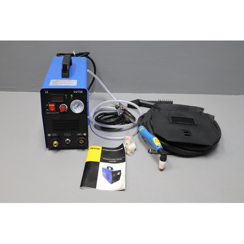 654 - A Vevor Cut 50 Plasma Cutter, With Instructions. Appears New and Powers on When Tested