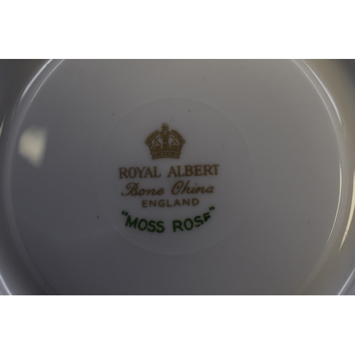 264 - A Twenty Piece Royal Albert 'Moss Rose' Tea Set. Includes Five Trios, Milk Jug, Sugar Bowl, Sandwich... 