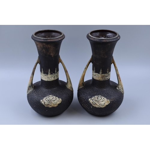 265 - A Pair of Early 20th Century Clanta Art Nouveau Vases (2730F), Approx 9.5