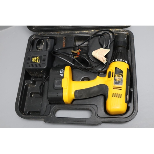 664 - JCBD-CD12 cordless drill boxed with charger in working condition.