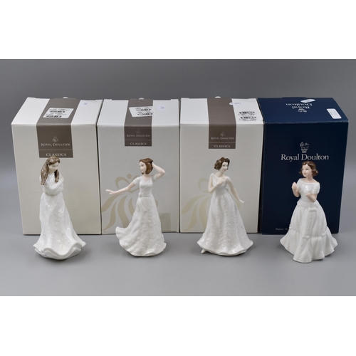 275 - Four Boxed Royal Doulton Figures To Include Charmed, Embrace, Welcome and Cherish